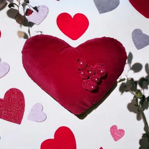 Βελούδινη Καρδιά Μπορντώ Μεγάλη Αγίου Βαλεντίνου