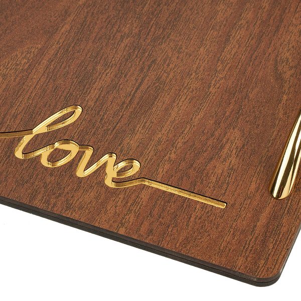 Ξύλινος Δίσκος Με Plexi Glass “LOVE” ΝΒ380