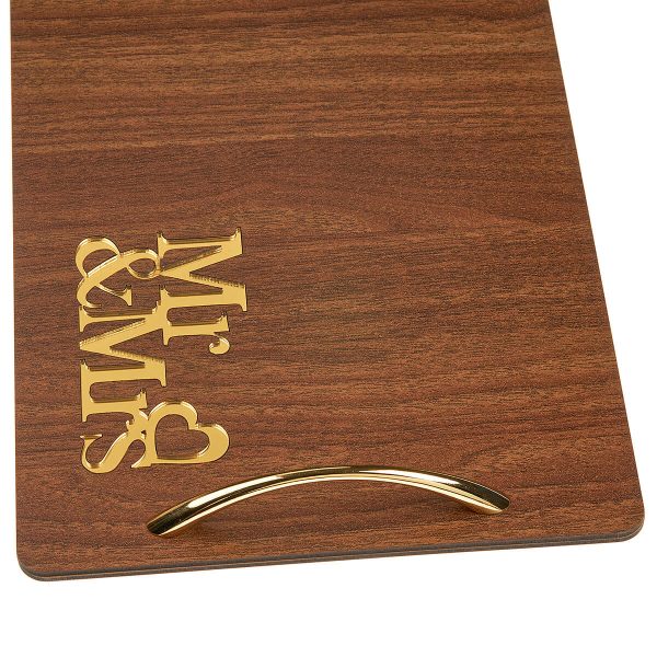 Ξύλινος Δίσκος Με Plexi Glass “MR&MRS” ΝΒ382