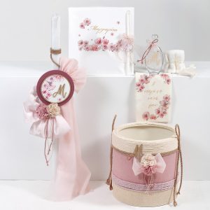 Βαπτιστικό Σετ Floral Μονόγραμμα Κορίτσι