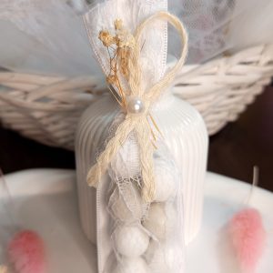 IMG_20260621_181644 Μπομπονιέρα Γάμου Κορδέλα Δαντέλα Εκρού