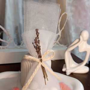 IMG_20260621_185241 Μπομπονιέρα Γάμου Με Αποξηραμένη Λεβάντα Εκρού