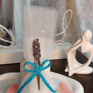 IMG_20260621_190557 Μπομπονιέρα Γάμου Με Αποξηραμένη Λεβάντα Τιρκουάζ
