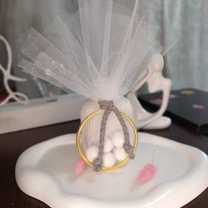 IMG_20260703_104457 Μπομπονιέρα Γάμου Κρίκος Με Βαμβακερό Κορδόνι Γκρι